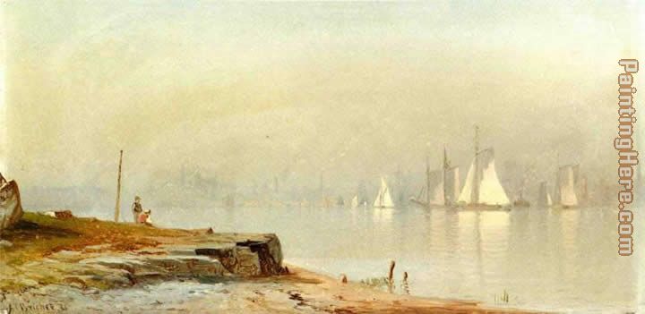 Harbor Scene and White Sails